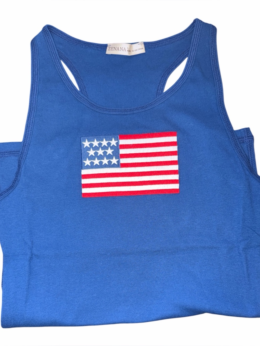 Zenana Outfitters USA Flag Blue women’s Tank Top